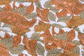 Orange Floral Block Print Fabric: Hand-Stamped Cotton By The Yard