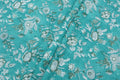Mughal Floral Print Cotton Fabric: Hand Block Printed Indian Fabric
