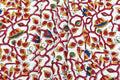 Red Floral Block Print Cotton Fabric: Indian Mughal Style By The Yard