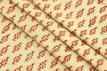 Red Floral Block Print Cotton Fabric: Beige Indian Cloth