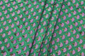 Pink Floral Blockprint Cotton Fabric: Handstamped Indian Fabric