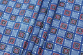 Hand Block Printed Cotton Fabric: Red, Pink, Blue Geometric Textile