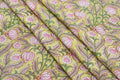 Mughal Print Cotton Fabric: Hand-Stamped Floral Dress Fabric