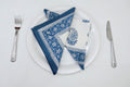 Hand Block Printed Cotton Napkins | Elegant Table Linen- Blue and White