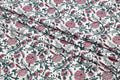 Pink Cotton Traditional Floral Hand Block Print Unstiched Material For Men's Kurta Shirts & Women's Kurti and Other Dress Material