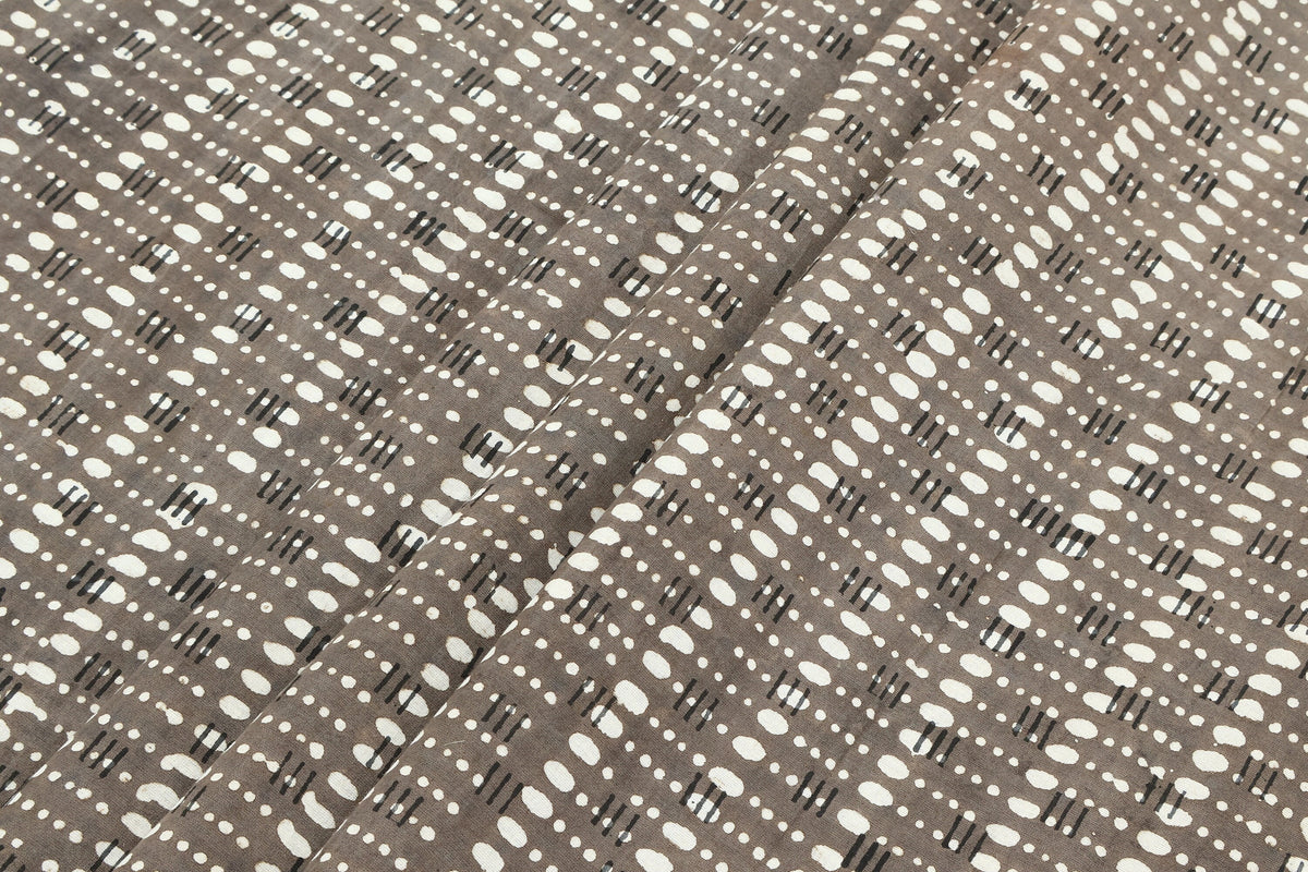 Mughal Print Cotton Fabric: Indian Hand Block Print, 44" Wide