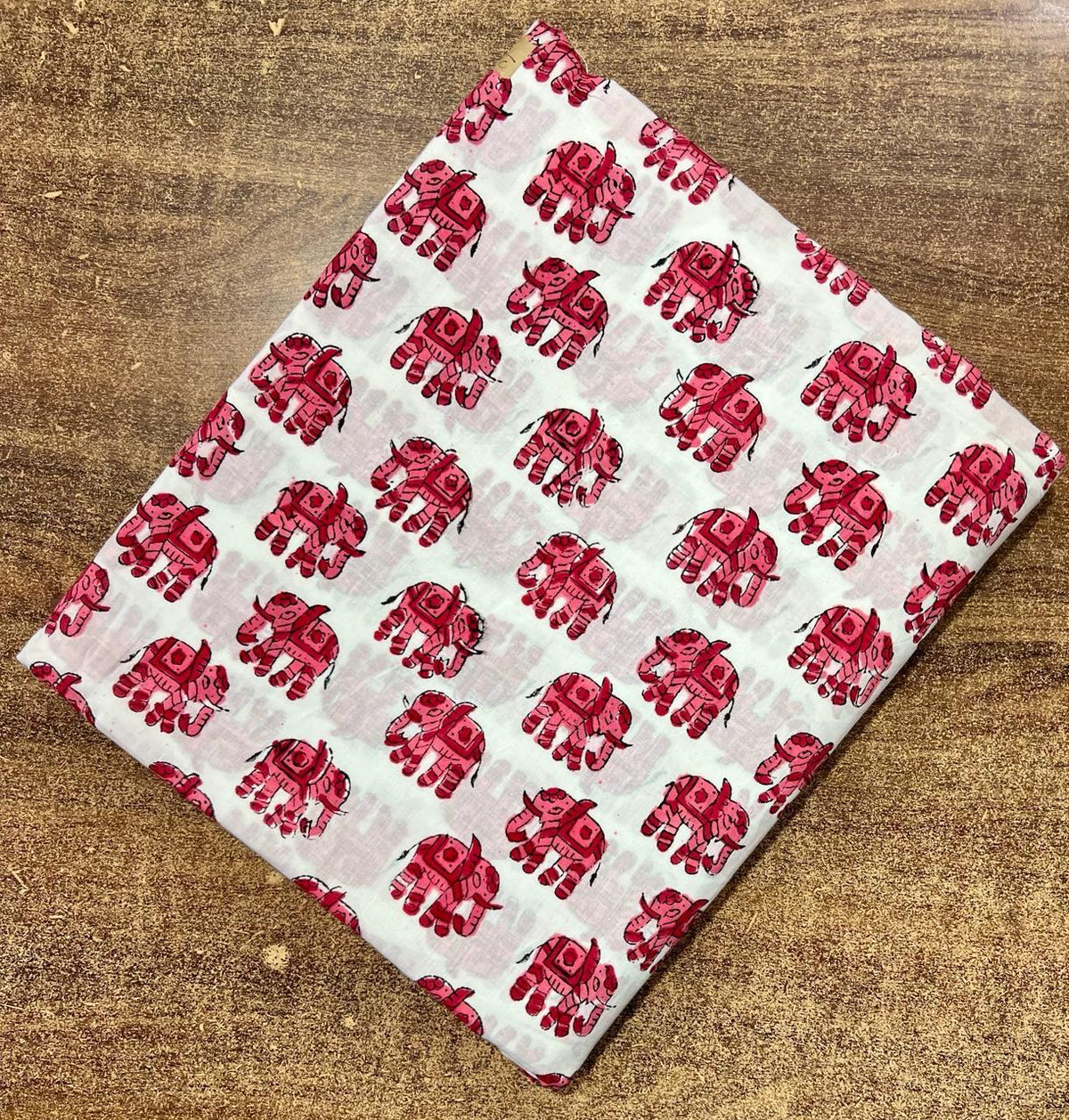 Pink & White Floral Block Print Linen Fabric - Indian Cotton By The Yard