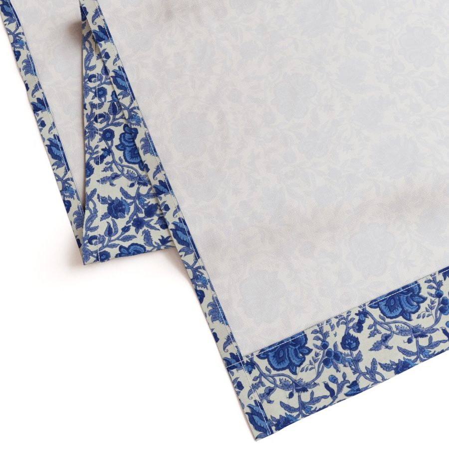 Blue and White Colour Hand Block Print Curtain & Drapes, Pure Cotton Fabric