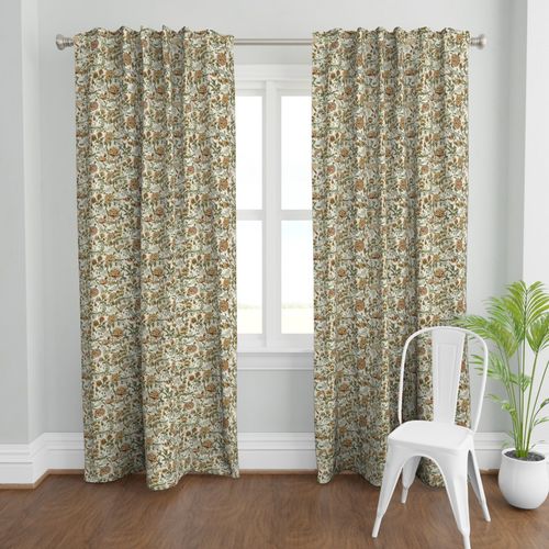 Green and Yellow Colour Hand Block Print Curtain & Drapes, Pure Cotton Fabric