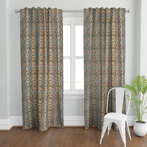 Green and Yellow Colour Hand Block Print Curtain & Drapes, Pure Cotton Fabric