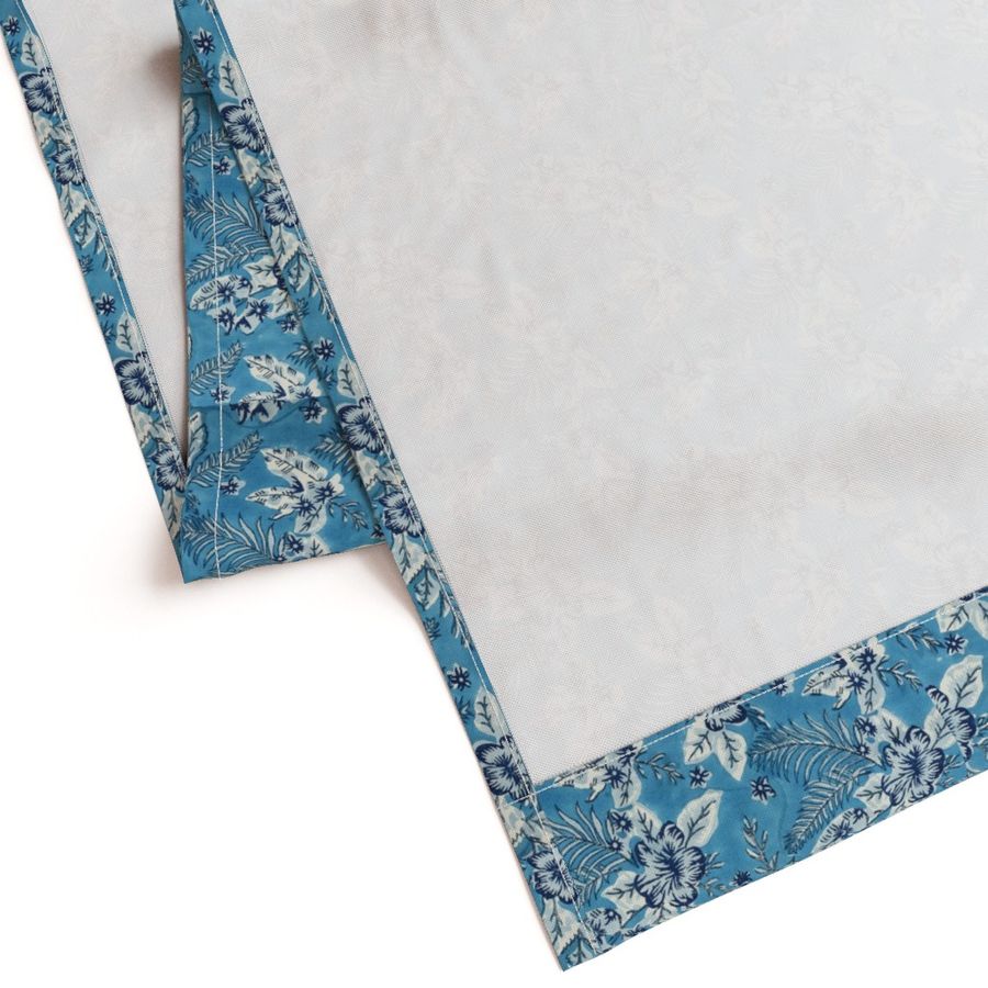 Blue and White Colour Hand Block Print Curtain & Drapes, Pure Cotton Fabric