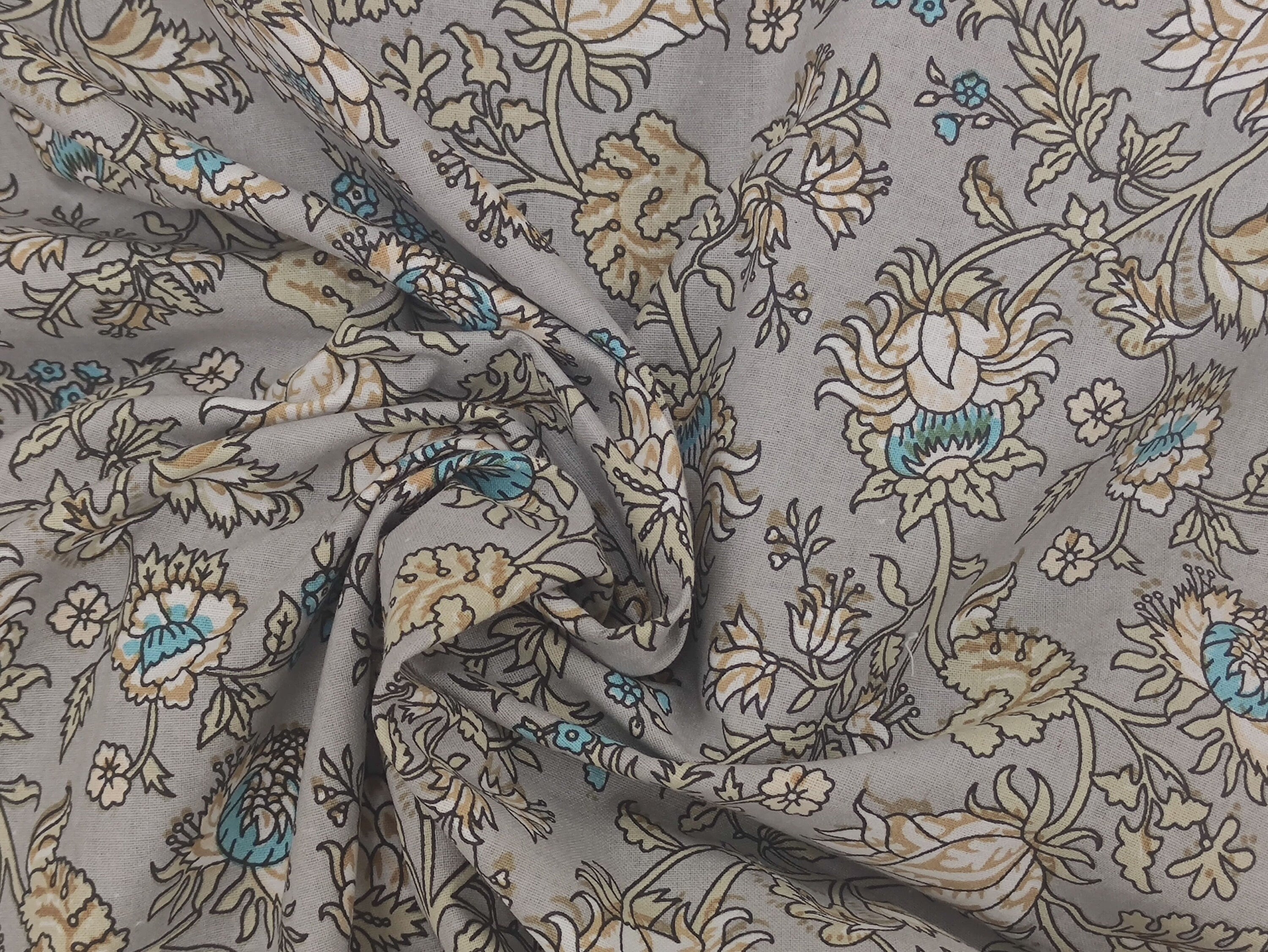 Purple Colour Handmade Block Print Cotton Fabric by the Yard | Eco-Friendly & Breathable