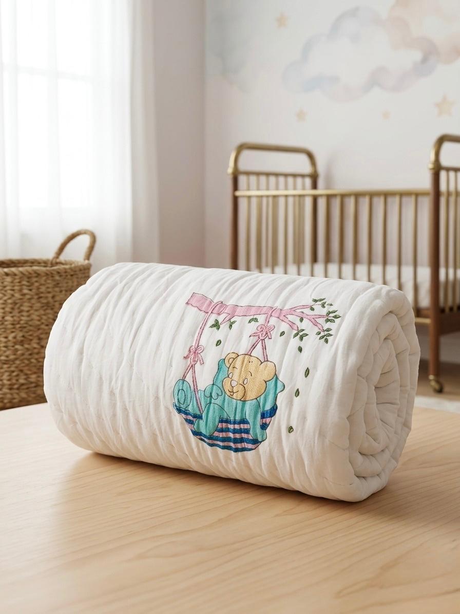 Hand-Block Printed Cotton Baby Quilt | Soft & Breathable Heirloom Quilt