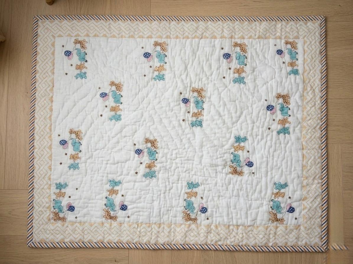 Hand-Block Printed Cotton Baby Quilt | Soft & Breathable Heirloom Quilt