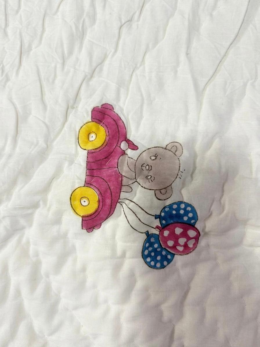 Hand-Block Printed Cotton Baby Quilt | Soft & Breathable Heirloom Quilt