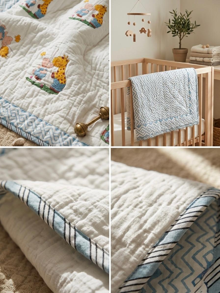 Hand-Block Printed Cotton Baby Quilt | Soft & Breathable Heirloom Quilt