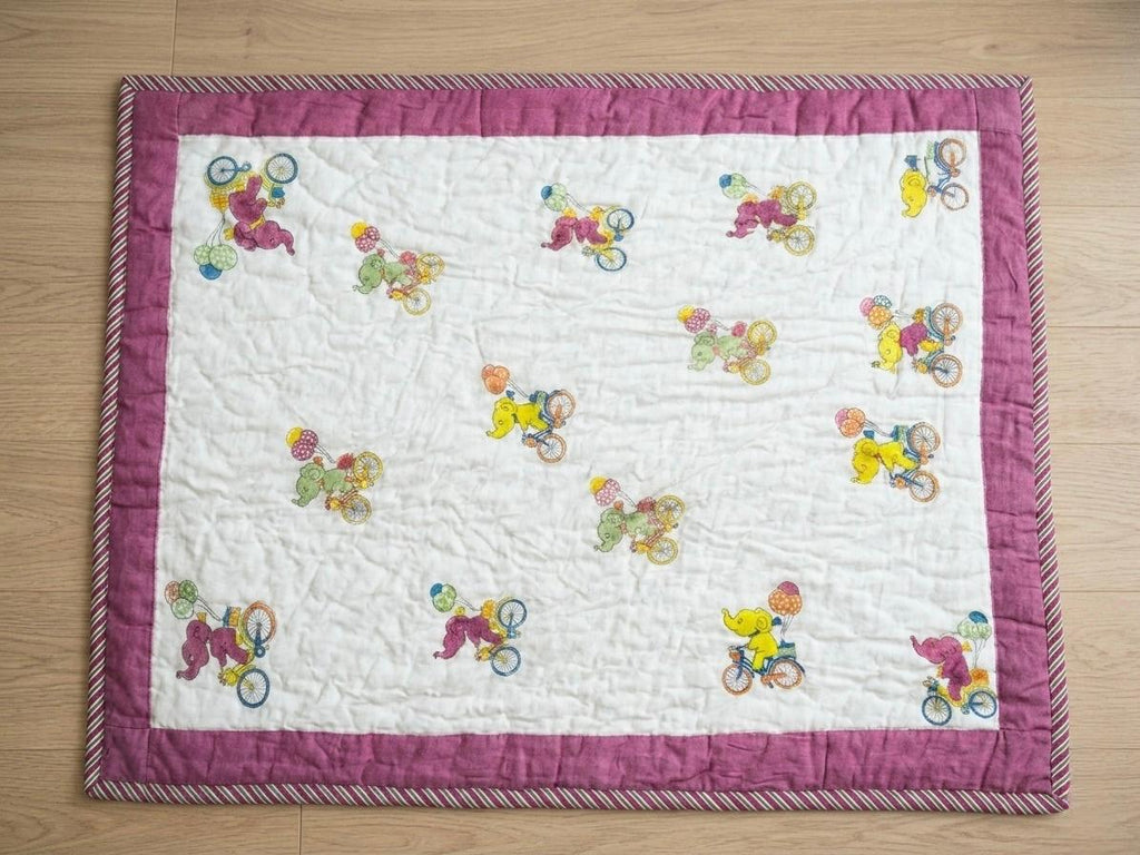 Hand-Block Printed Cotton Baby Quilt | Soft & Breathable Heirloom Quilt