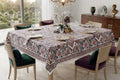Hand Block Printed Pink & Red Table Linen Set – Table Cover, Runner, Placemats & Napkins | Tablecloth
