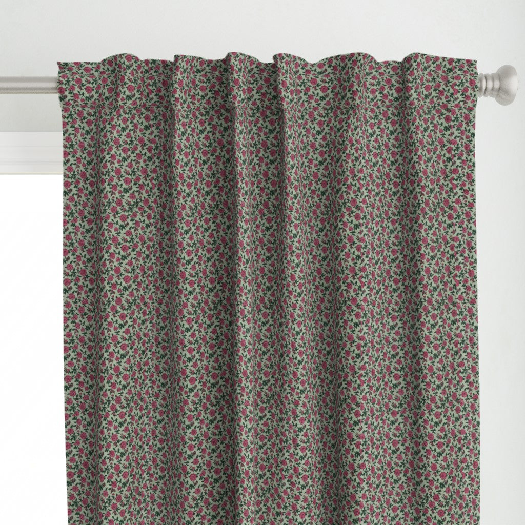 Pink and Green Colour Hand Block Print Curtain & Drapes, Pure Cotton Fabric