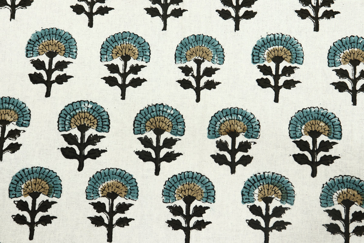 Mughal Print Cotton Fabric By The Yard: Indian Block Print