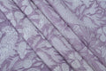 Lilac Floral Block Print Linen Fabric - Indian Mughal Style