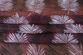 Mughal Floral Block Print Linen Fabric - Maroon, Black & White