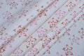 Red & Pink Floral Block Print Linen Fabric: Indian Mughal Design