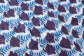 Purple & Blue Floral Block Print Linen Fabric: Mughal Inspired