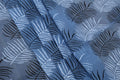 Blue Floral Block Print Linen Fabric - Indian Mughal Style
