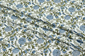 Blue Floral Block Print Cotton Fabric, Indian Handstamped Material
