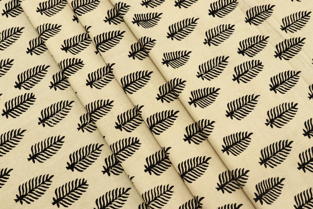 Beige and Black colour Pure cotton Indian block print fabric by the yard, Fabric sample, Indian wood block, Fabric by the meter