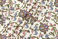 Mughal Floral Print Cotton Fabric: Hand-Stamped Indian Fabric By Yard