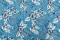 Blue Floral Blockprint Fabric: Indian Cotton By The Yard