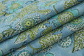 Blue Cotton Traditional Floral Hand Block Print Unstiched Material For Men's Kurta Shirts & Women's Kurti and Other Dress Material