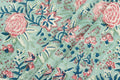 Green Cotton Traditional Floral Hand Block Print Unstiched Material For Men's Kurta Shirts & Women's Kurti and Other Dress Material