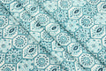 Blue Mughal Print Cotton Fabric: Indian Block Print By The Yard