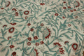 Floral Block Print Cotton Fabric: Red, Green, and White Indian Fabric