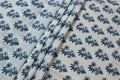 Indian Cotton Fabric: Blue Floral Blockprint, Hand Stamped (By Yard)
