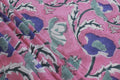 Mughal Floral Print Cotton Fabric: Hand Block Printed Indian Fabric