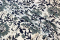 Hand Block Print Cotton Fabric: Blue Floral Mughal Design