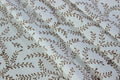 Floral Block Print Cotton Fabric: Brown Vine Handstamped Indian Fabric