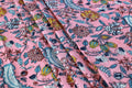 Indian Cotton Fabric: Mughal Floral Block Print, Soft Cambric Cotton
