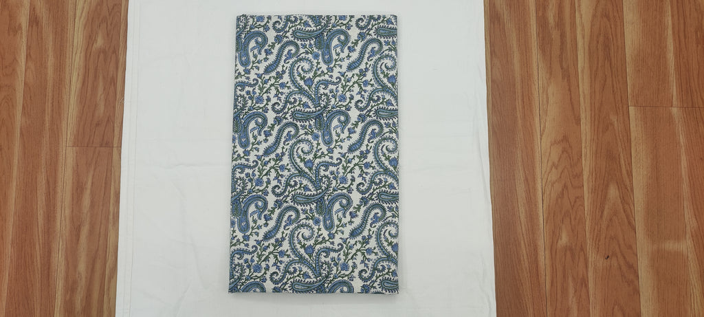 Hand Block Print Cotton Fabric: Mughal Paisley Floral, Indian Sewing Fabric