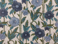 Indian Cotton Fabric: Floral Wood Block Print, Summer Dress Sewing Fabric