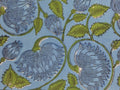 Mughal Floral Print Cotton Fabric: Indian Hand Block Print