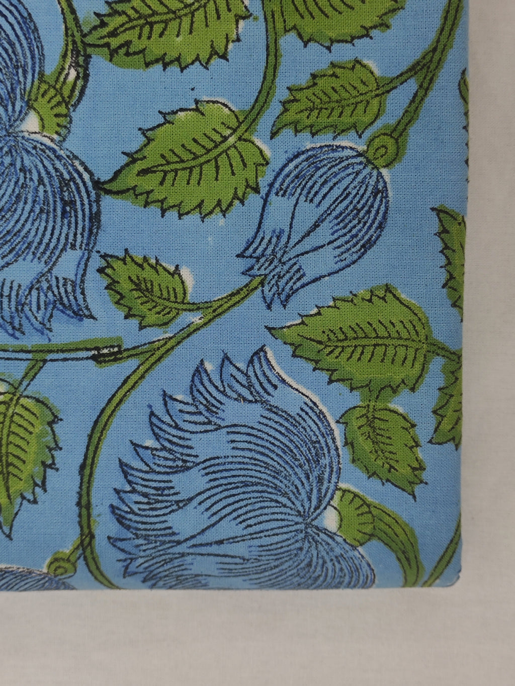 Mughal Floral Print Cotton Fabric: Indian Hand Block Print
