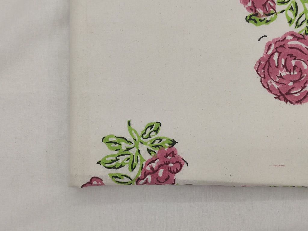 Floral Block Print Cotton Fabric: Hand Stamped Indian Fabric