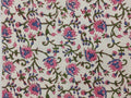 Floral Block Print Cotton Fabric: Hand-Stamped Indian Fabric By The Yard