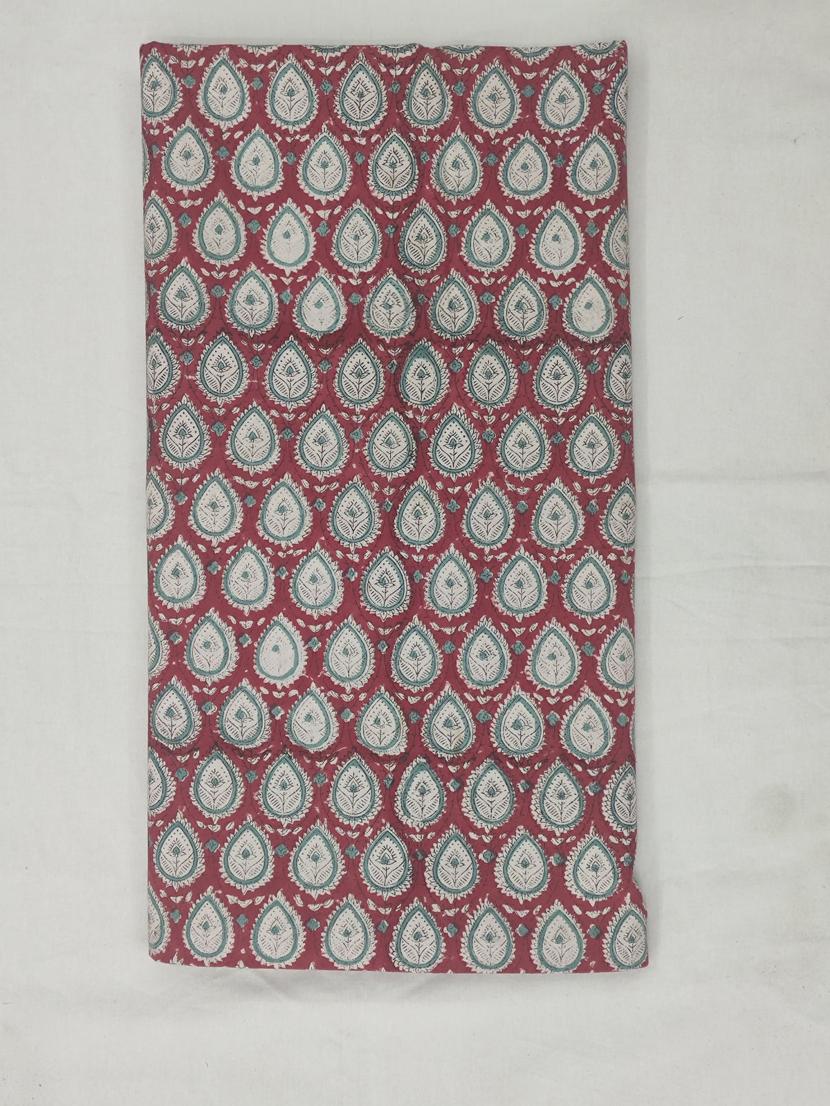 Block Print Cotton Fabric: Indian Mughal Floral Fabric by the Yard