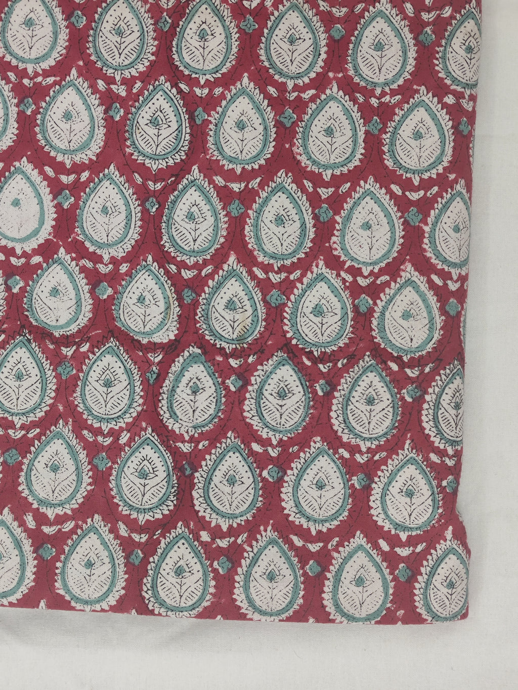 Block Print Cotton Fabric: Indian Mughal Floral Fabric by the Yard